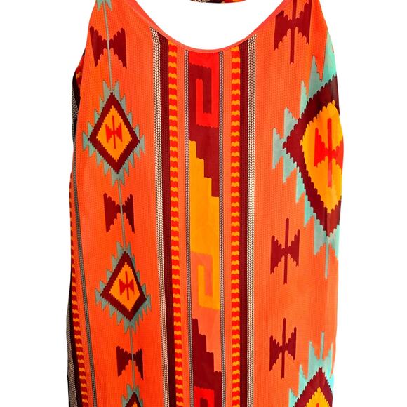 ING Women's Dress Small S Orange Sleeveless Straps Sun Misses Size 4 6 - Picture 2 of 6